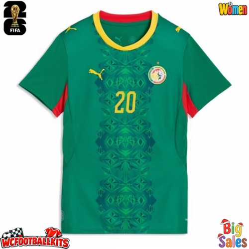 Senegal Habib Diallo #20 Replica Away Stadium Shirt for Women World Cup 2026 Short Sleeve